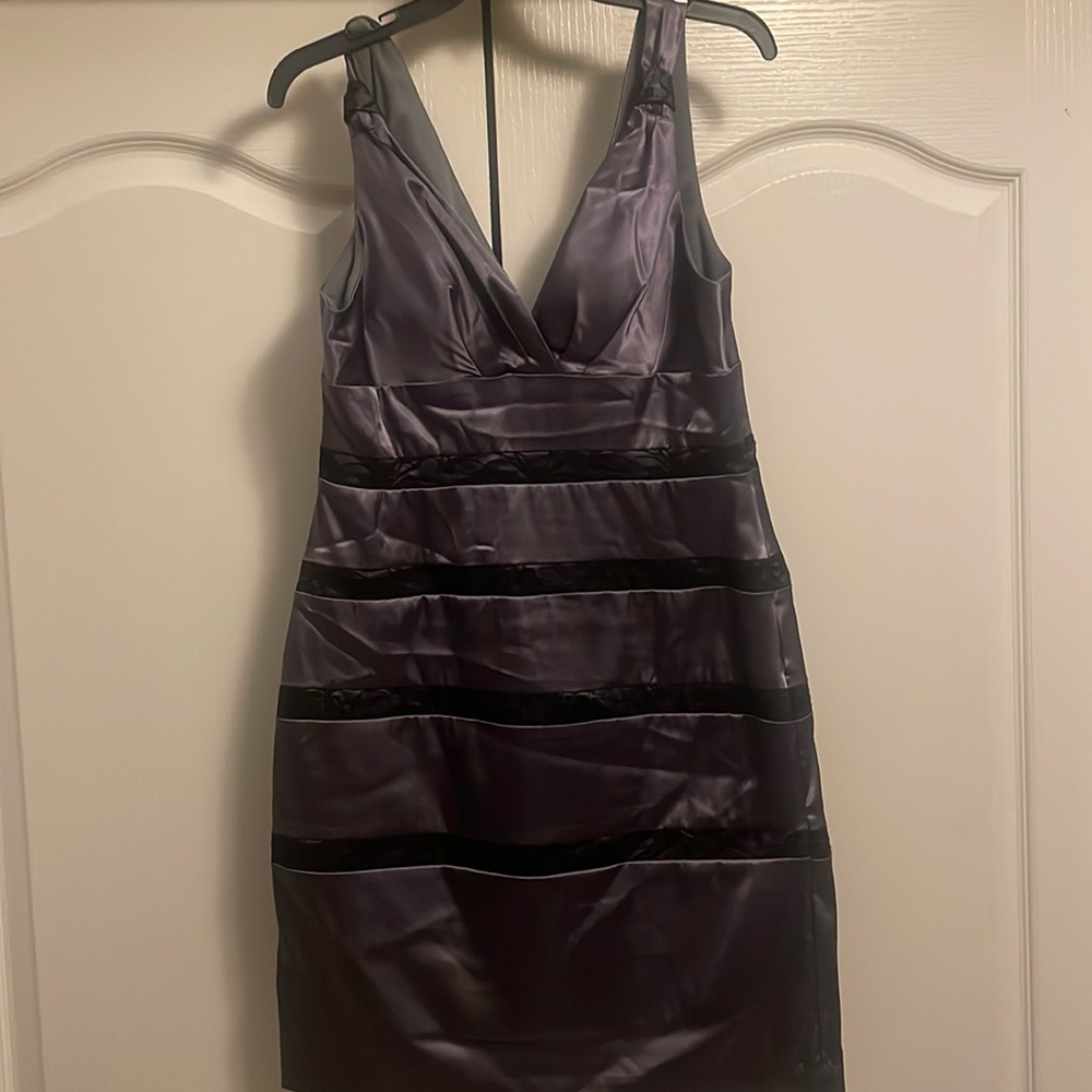 Dark gray and black dress
